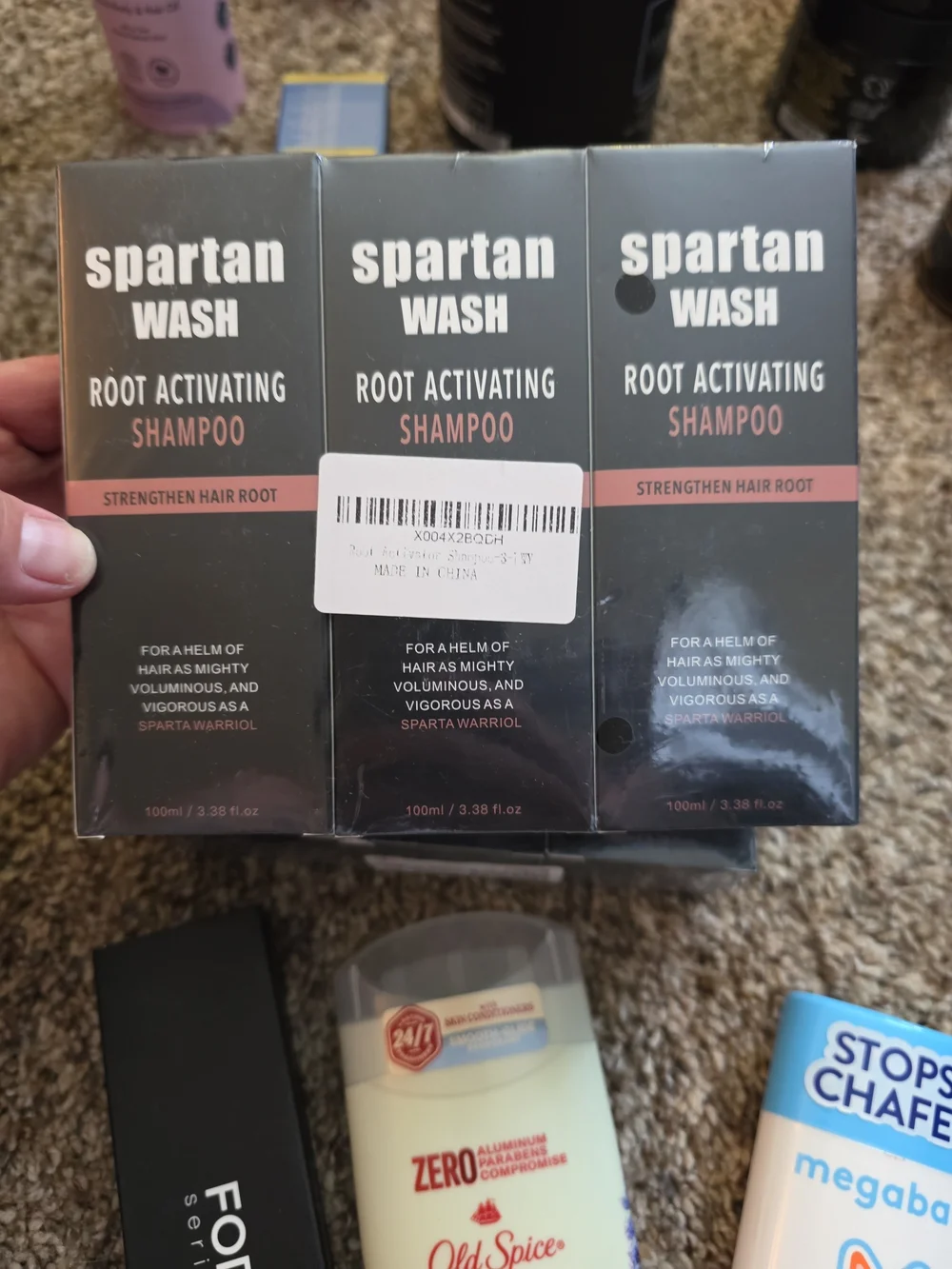 Spartan Wash Root Activating Shampoo + Assorted Men’s Grooming Trio